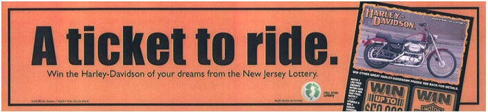 NJ Lottery Harley Davidson bus campaign NJ Lottery Harley Davidson bus campaign